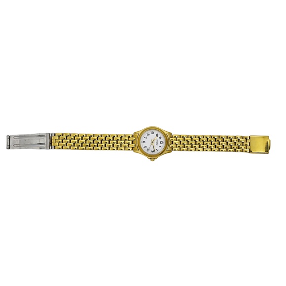 Caravelle Bulova Ladies Vintage Gold Plated White Dial Watch Quartz main image 4